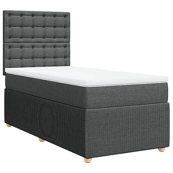 vidaXL Bett Boxspringbett mit Matratze Dunkelgrau 100x200 cm Stoff günstig online kaufen