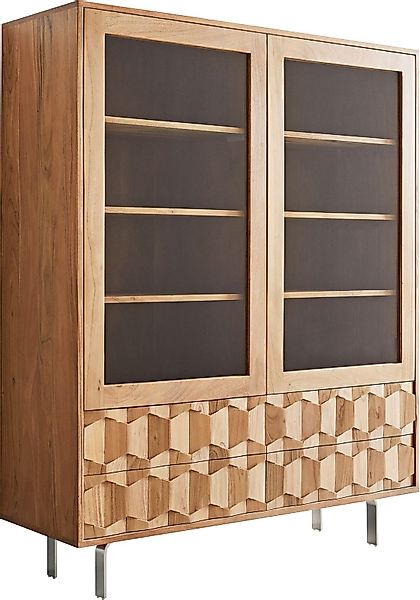 DELIFE Vitrine Fevo Akazie Natur 115x150 günstig online kaufen