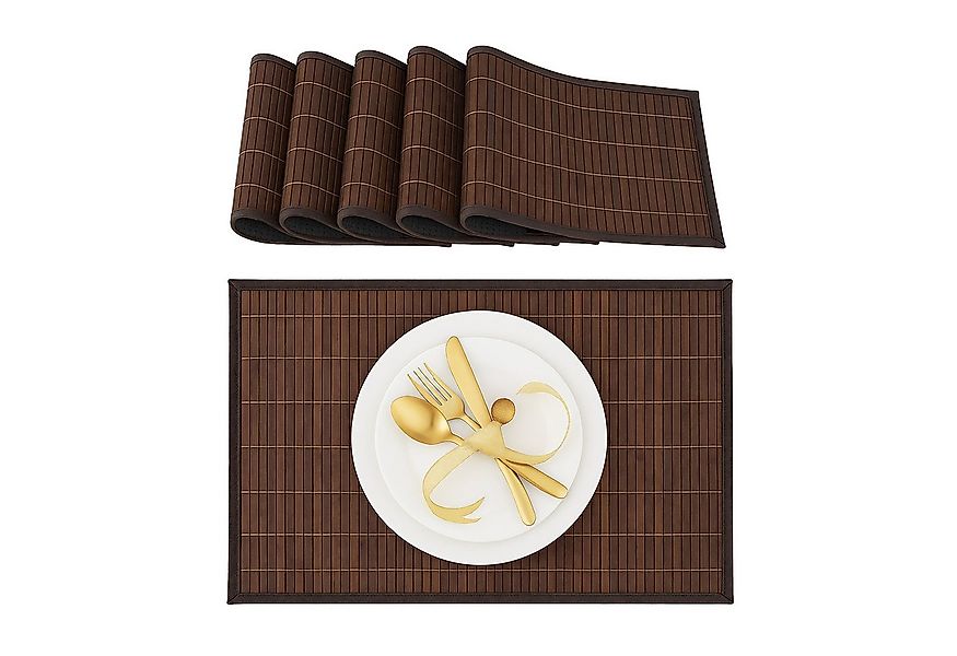 relaxdays Platzset Tischset 6er Set Bambus, (6er Set), braun günstig online kaufen