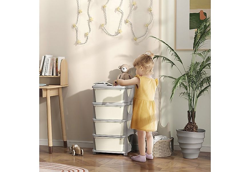 HOMCOM Spielzeugtruhe vier Ebene (Spielzeugkiste, 1 St., Spielzeug-Organize günstig online kaufen