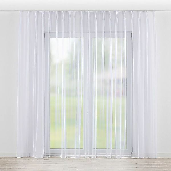 Gardine mit flämischen 2-er Falten, weiß, Voile (180-39) günstig online kaufen