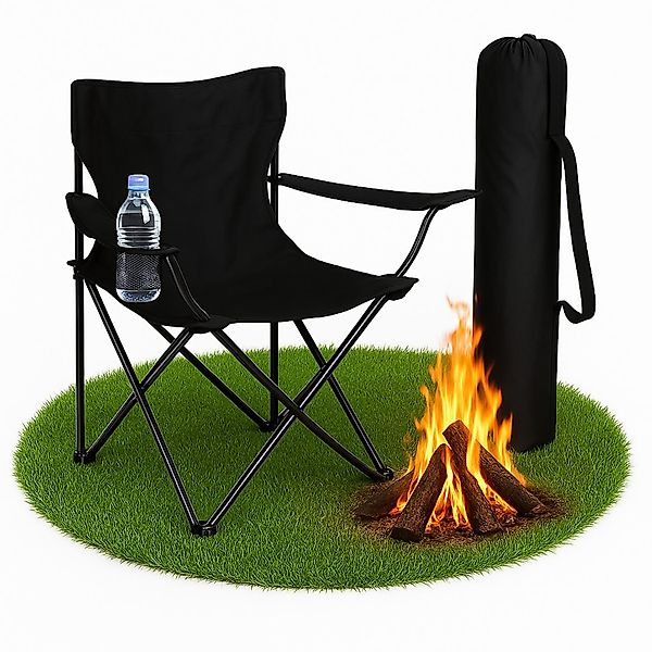 Coemo Gartenstuhl, faltbarer Campingstuhl Schwarz mit günstig online kaufen