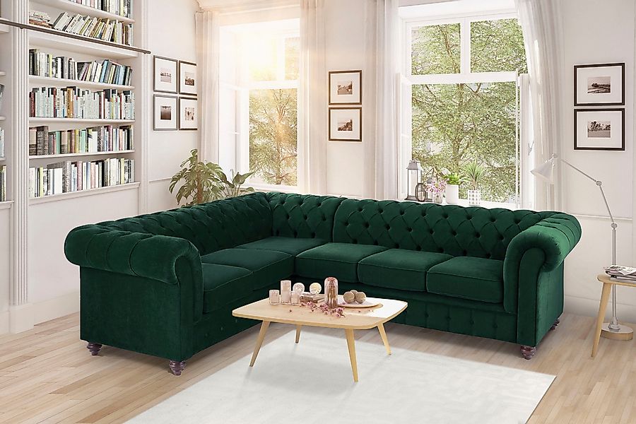 Home affaire Chesterfield-Sofa Duc Ecksofa L-Form, günstig online kaufen