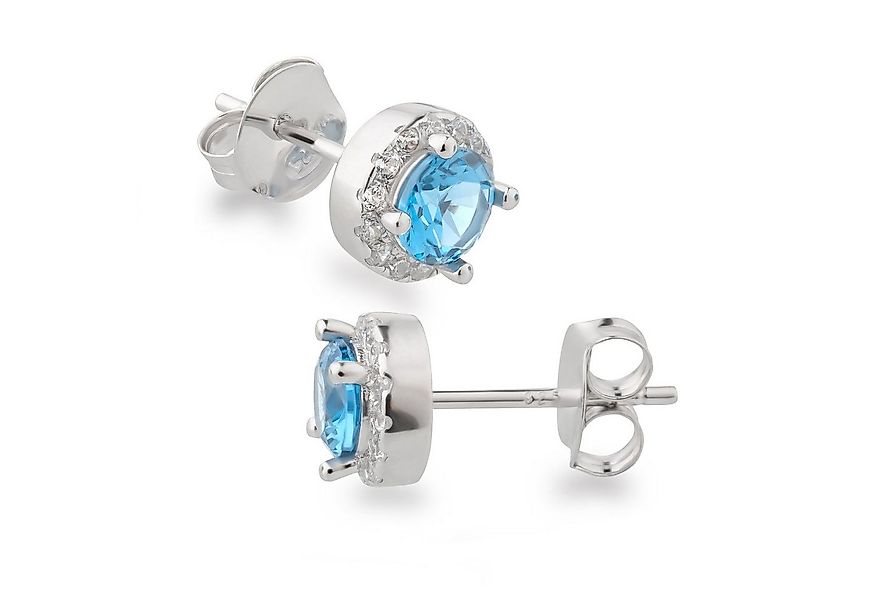 Schöner-SD Paar Ohrstecker Silberohrringe rund 7mm mit Zirkonia Kristall fa günstig online kaufen