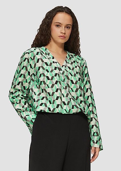 s.Oliver Langarmbluse Bluse Strukturierte Bluse mit All-over-Print günstig online kaufen