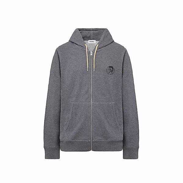DIESEL Herren Sweatshirt - Loungewear Jacke mit Reißverschluss, Logo Grau X günstig online kaufen