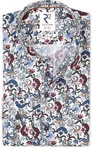R2 Hemd Poplin Flower Druck Multicolour - Größe 39 günstig online kaufen