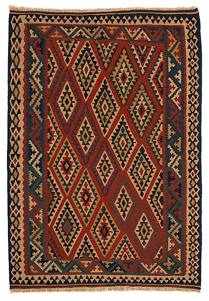 morgenland Wollteppich »Kelim - Oriental - 213 x 165 cm - dunkelrot«, recht günstig online kaufen
