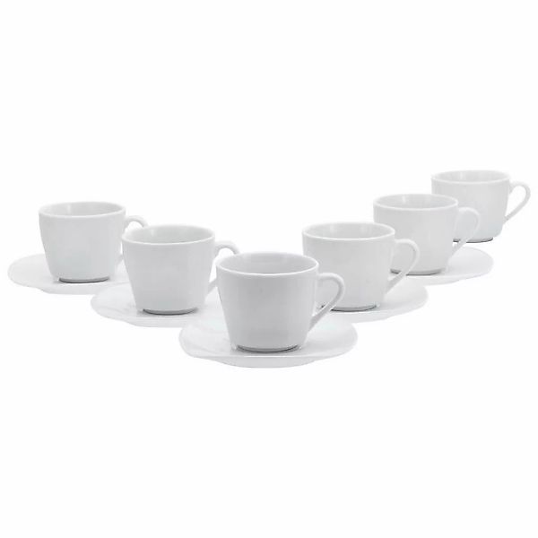 CreaTable Kaffeetassenset Square weiß Porzellan 12 tlg. günstig online kaufen