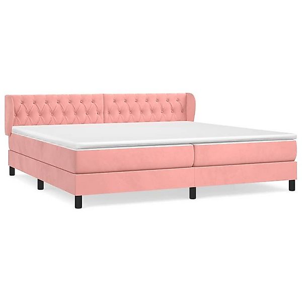 vidaXL Boxspringbett Boxspringbett mit Matratze Rosa 200x200 cm Samt Bett B günstig online kaufen