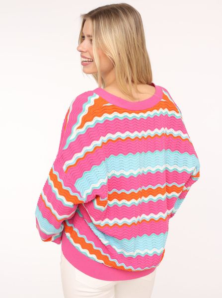 Zwillingsherz Strickjacke Wellen-Muster, Langarm, V-Ausschnitt, Baumwolle, günstig online kaufen