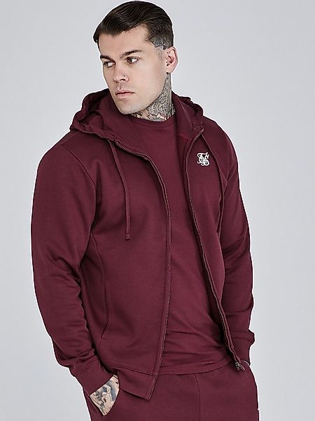 Siksilk Hoodie SikSilk Herren Bordeaux Essentials Full Zip Kapuzenpullover günstig online kaufen
