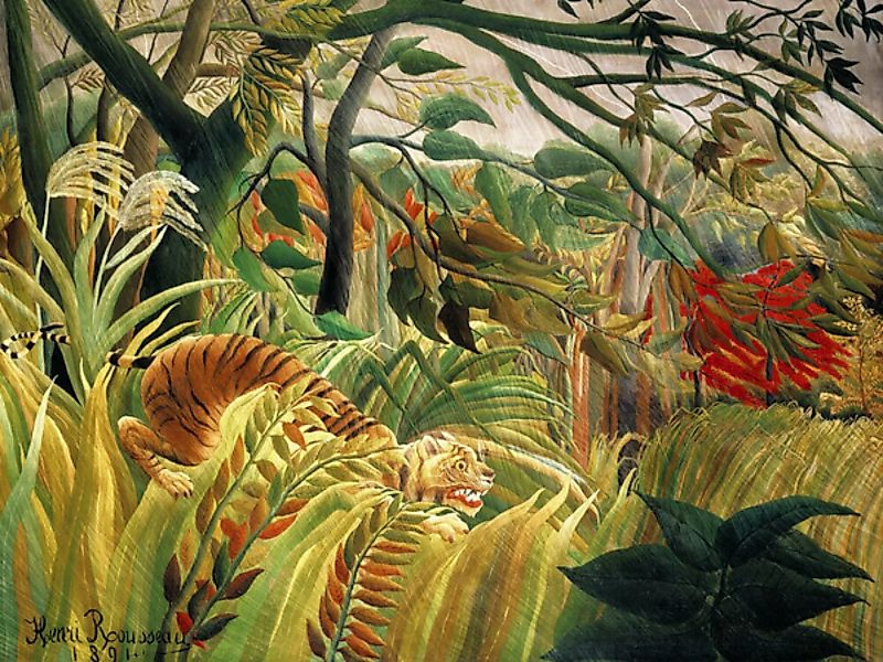 Poster / Leinwandbild - Henri Rousseau: Tiger In Einem Tropischen Sturm günstig online kaufen