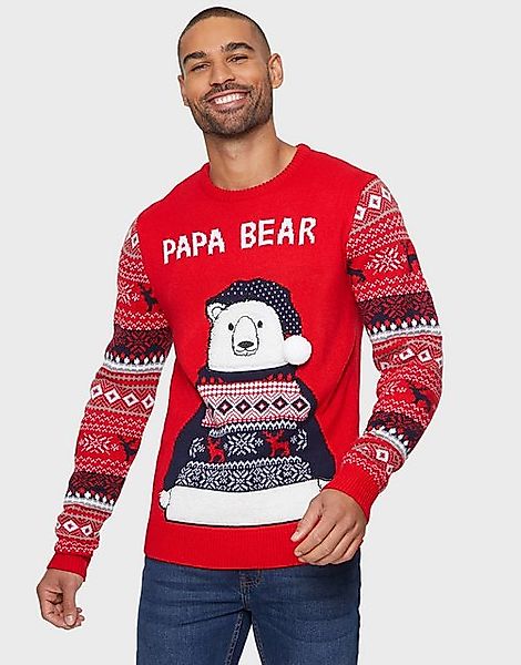 Threadbare Rundhalspullover Mens Family Bear Christmas Jumper (1-tlg) mit t günstig online kaufen