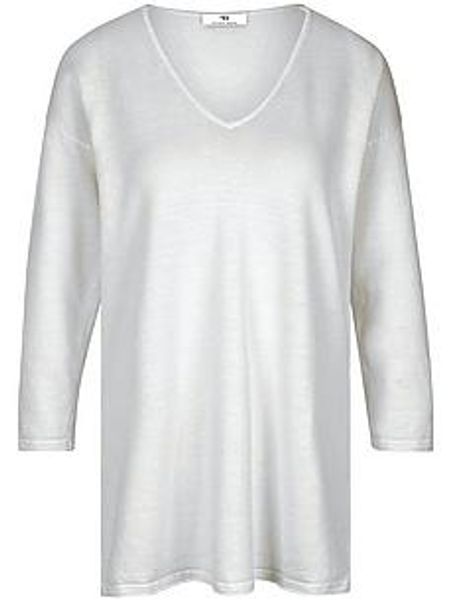 V-Pullover 3/4-Arm Peter Hahn weiss günstig online kaufen