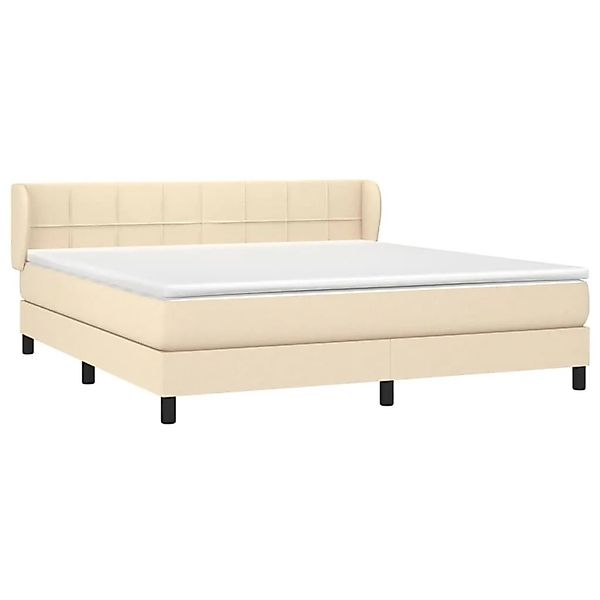 vidaXL Boxspringbett mit Matratze Creme 160x200 cm Stoff 3126258 günstig online kaufen