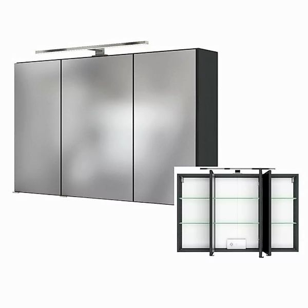 Lomadox Spiegelschrank LOUROSA-03 Badezimmer 3D 100 cm inkl. LED Beleuchtun günstig online kaufen