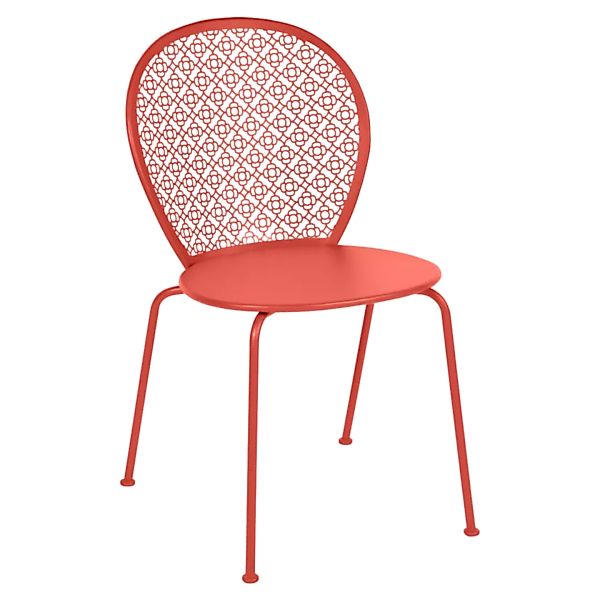 Stapelbarer Stuhl Lorette metall rosa orange / perforiertes Metall - Fermob günstig online kaufen