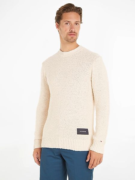 Tommy Hilfiger Strickpullover "SLUB YARN C NK", mit Logostickerei am Ärmel günstig online kaufen