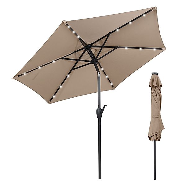 KOMFOTTEU Sonnenschirm, Terrassenschirm mit Lichtern, 6 günstig online kaufen
