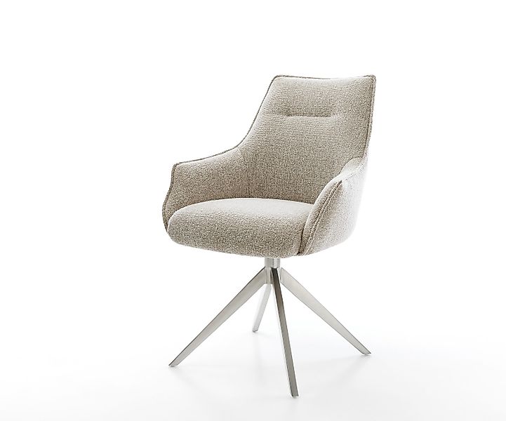Drehstuhl Alja-Flex mit Armlehnen Webstoff Soft Beige Kreuzgestell breit Ed günstig online kaufen