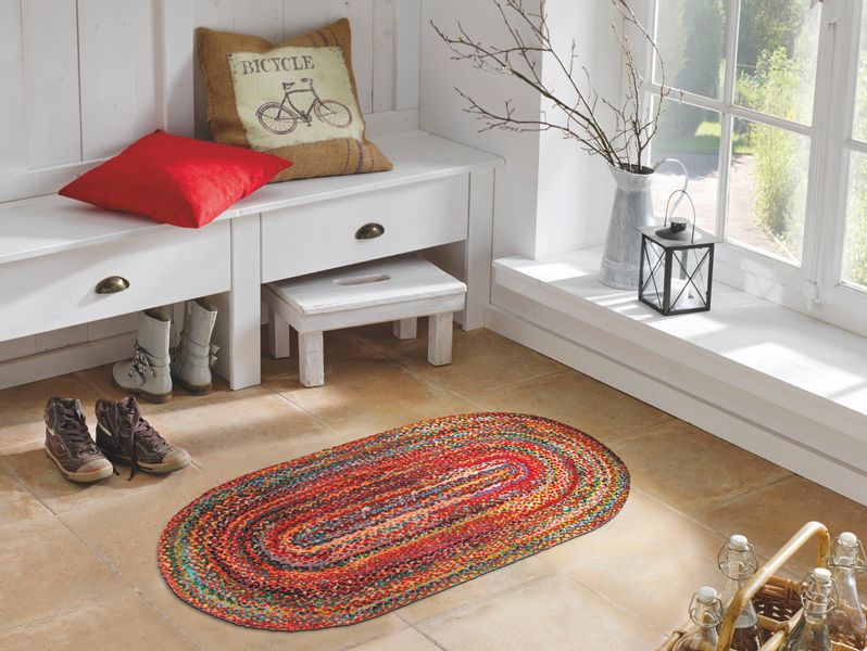 wash+dry by Kleen-Tex Fußmatte "Wovells" oval 9 mm Höhe Schmutzfangmatte, r günstig online kaufen