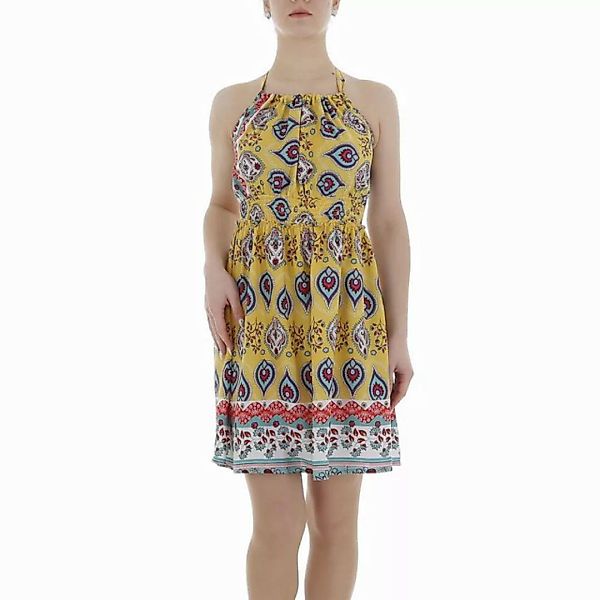 Ital-Design Sommerkleid Damen Freizeit (85941331) Print Minikleid in Gelb günstig online kaufen