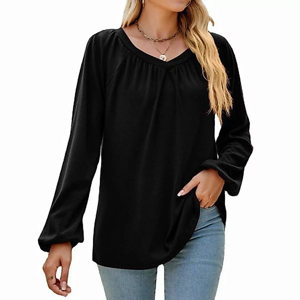 AFAZ New Trading UG Longtop Damen Frühlings-T-Shirt-Oberteil mit V-Ausschni günstig online kaufen