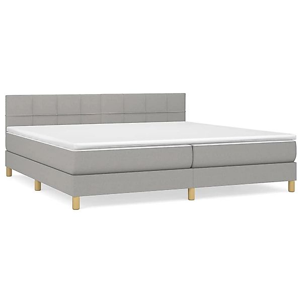 vidaXL Boxspringbett mit Matratze Hellgrau 200x200 cm Stoff1399006 günstig online kaufen