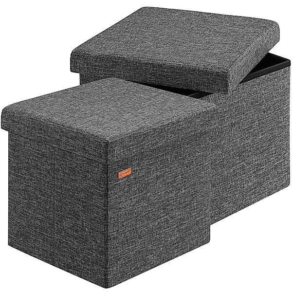 Sitzhocker 2er-Set Dunkelgrau 38x38x38cm faltbar günstig online kaufen