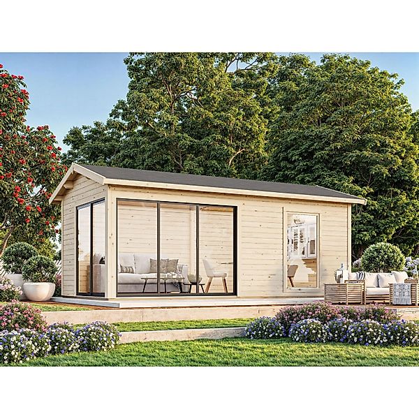 Palmako Gartenhaus Amanda Slide Plus 595 x 300 cm Hellbraun FSC® günstig online kaufen