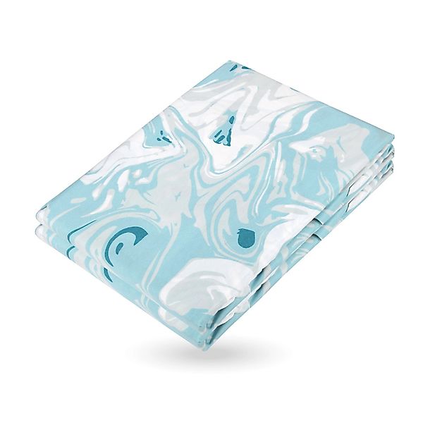Bestlivings Bettwäsche-Set 135 x 200 cm - Renforce Marble - Blau günstig online kaufen