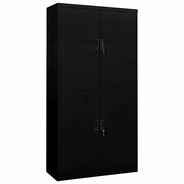 Büroschrank Schwarz 90x40x180 Cm Stahl günstig online kaufen