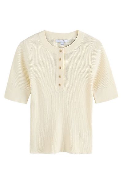 Next T-Shirt Geknöpftes Kurzarmoberteil mit Rundhalsausschnitt (1-tlg) günstig online kaufen