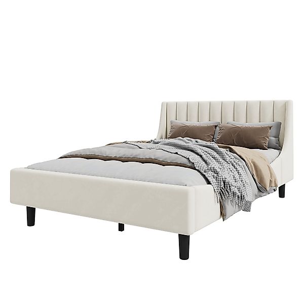 REDOM Polsterbett Minimalistisches Doppelbett aus Samt, günstig online kaufen
