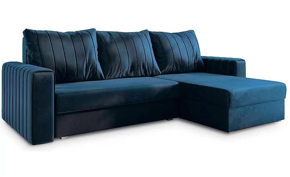 MASSENO Ecksofa mit Schlaffunktion Carl ¦ blau ¦ Maße (cm): B: 236 H: 85 Po günstig online kaufen