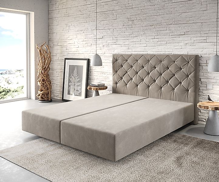 DELIFE Bettgestell Dream-Great, Mikrofaser Beige 160x200 cm günstig online kaufen