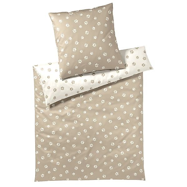 elegante Bettwäsche WE LOVE DOGS Paws 24541 - Farbe: Natur-Beige - 7 - Kiss günstig online kaufen