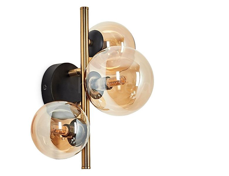 hofstein Wandleuchte »Isorella« Wandlampe aus Metall/Glas in Schwarz/Messin günstig online kaufen