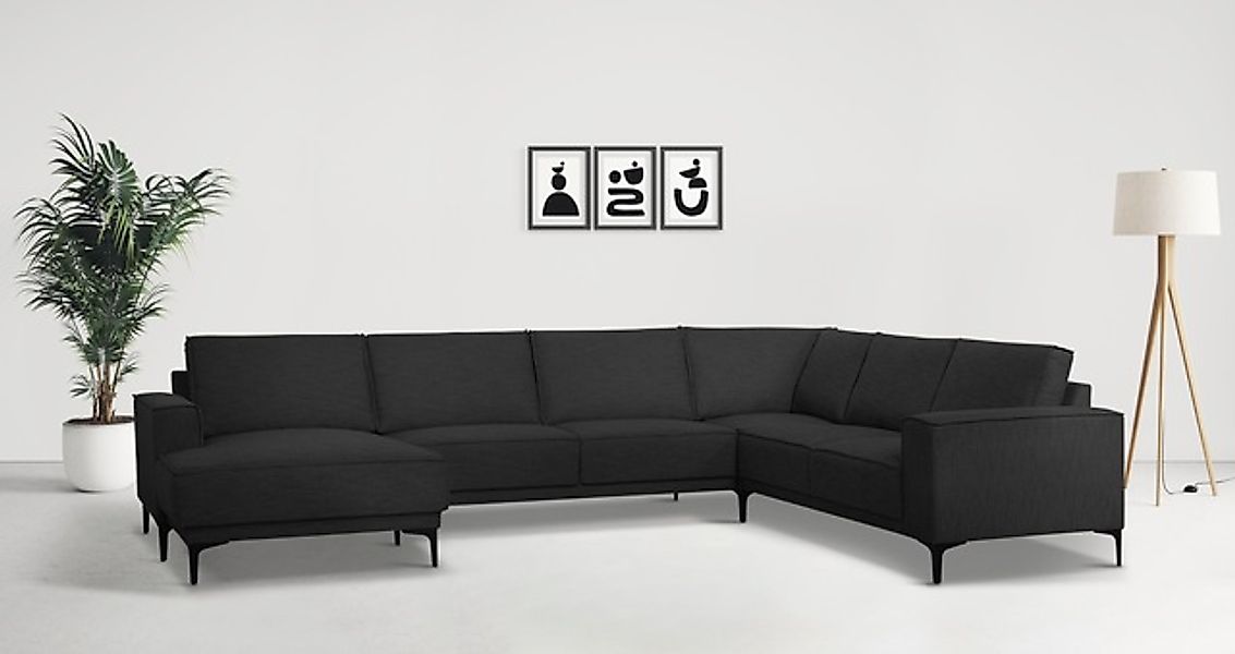 Places of Style Wohnlandschaft »XXL Sofa Oland, Struktur, Flachgewebe, Luxu günstig online kaufen
