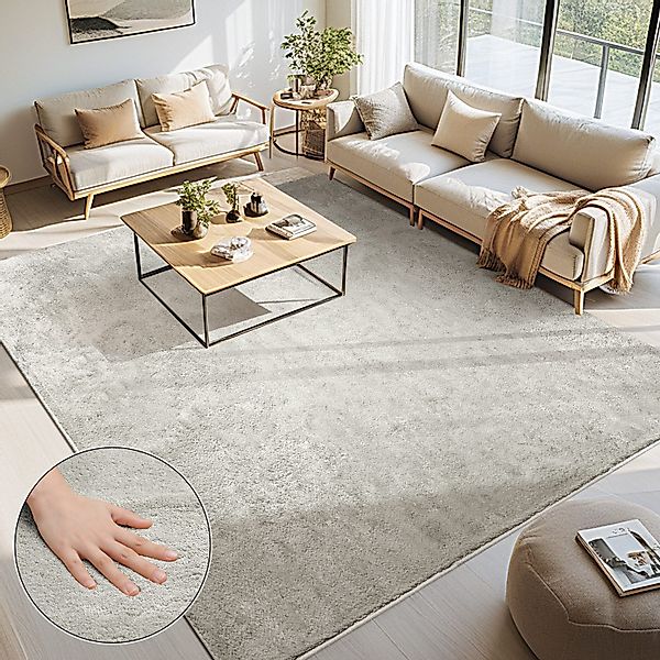 Simloveve Teppich Wohnzimmerteppich Einfarbiges Design, Rechteckig, günstig online kaufen