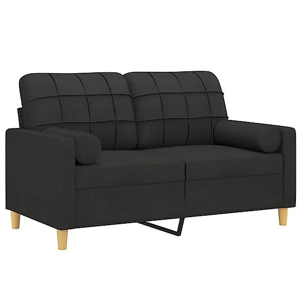 vidaXL 2-Sitzer-Sofa mit Zierkissen Schwarz 120 cm Stoff 3200778 günstig online kaufen