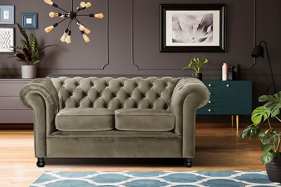 Home affaire Chesterfield-Sofa Chesterfield Home 2-Sitzer, günstig online kaufen