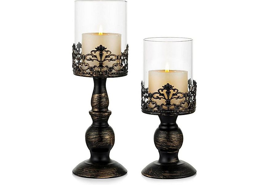 LuxusKollektion Kerzenständer Vintage Distressed Black Hurricane Kerzenstän günstig online kaufen
