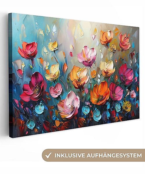 OneMillionCanvasses® Leinwandbild Blumen - Bunt - günstig online kaufen