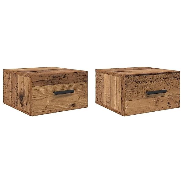 vidaXL Nachttisch 2 Stk Altholz 35 x 35 x 20 cm Holzwerkstoff 882385 günstig online kaufen