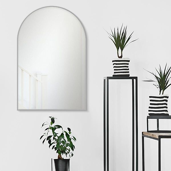 PHOTOLINI Spiegel mit Metallrahmen, Wandspiegel halbrund, günstig online kaufen