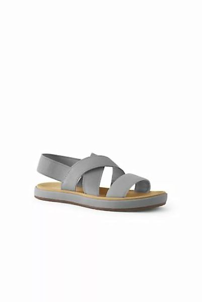 Elastische Sandalen, Damen, Größe: 37 Normal, Grau, Gummi, by Lands' End, H günstig online kaufen