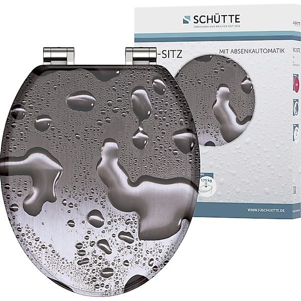 Schütte WC-Sitz Grey Steel, mit Absenkautomatik und Holzkern, MDF günstig online kaufen