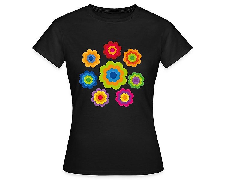 Spreadshirt T-Shirt 70er Jahre Hippie Flower Power Kostüm Blumen Fasching F günstig online kaufen